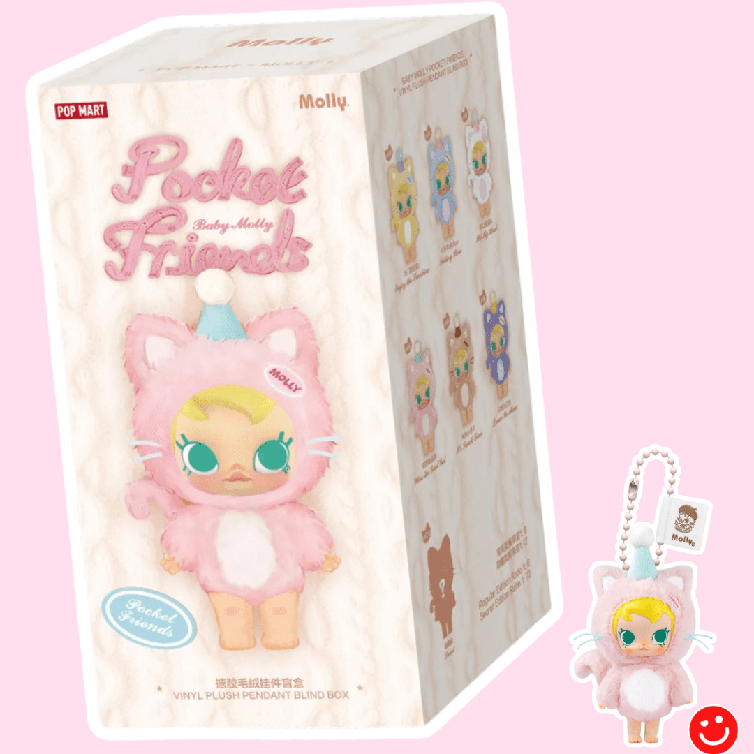 Pop Mart Baby Molly Pocket Friends Series Vinyl Plush Pendant Blind Box