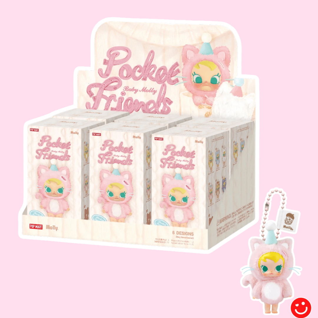 Pop Mart Baby Molly Pocket Friends Series Vinyl Plush Pendant Blind Box